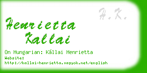 henrietta kallai business card