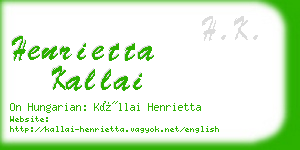 henrietta kallai business card